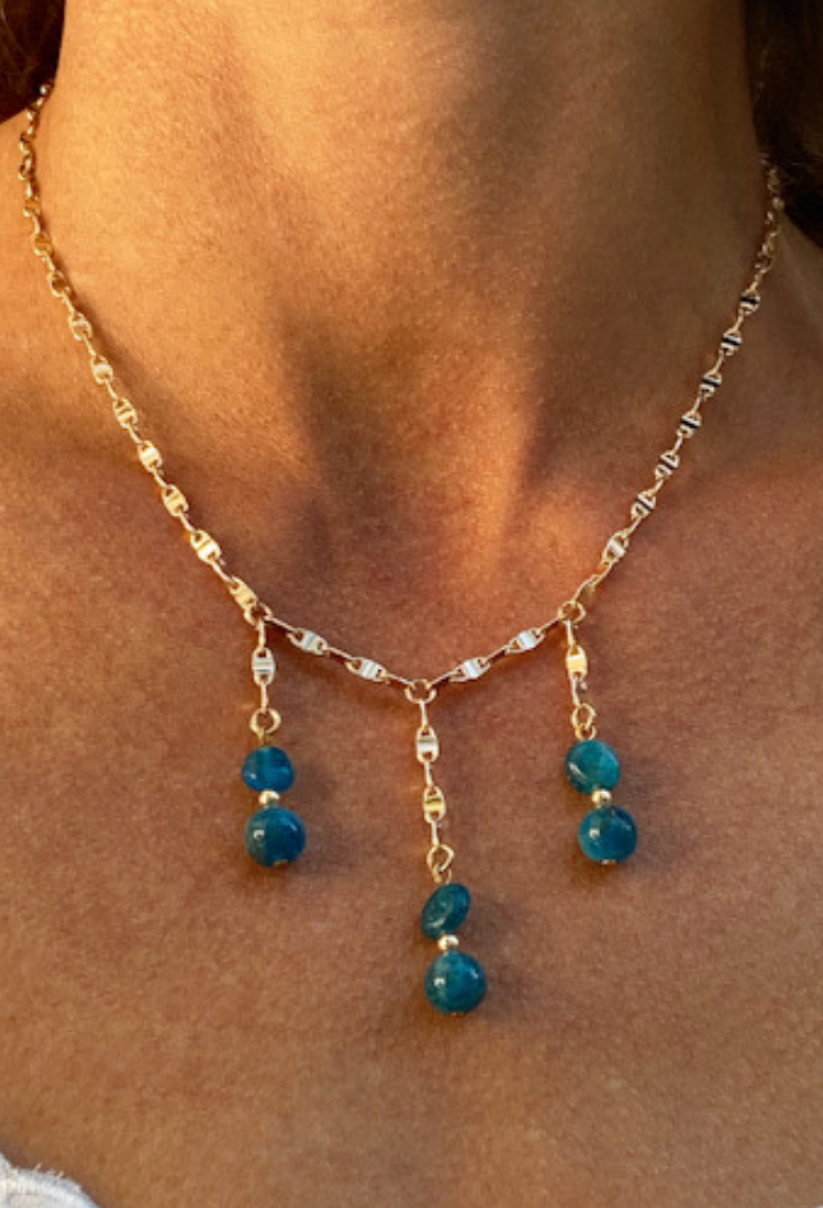 Apatite Crystal Drop Necklace