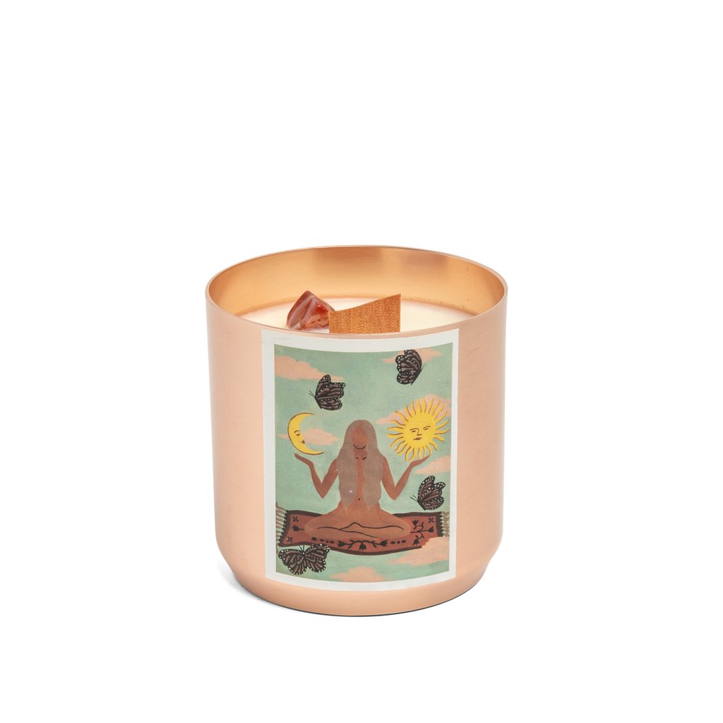 LIBRA Zodiac Candle with AGATE