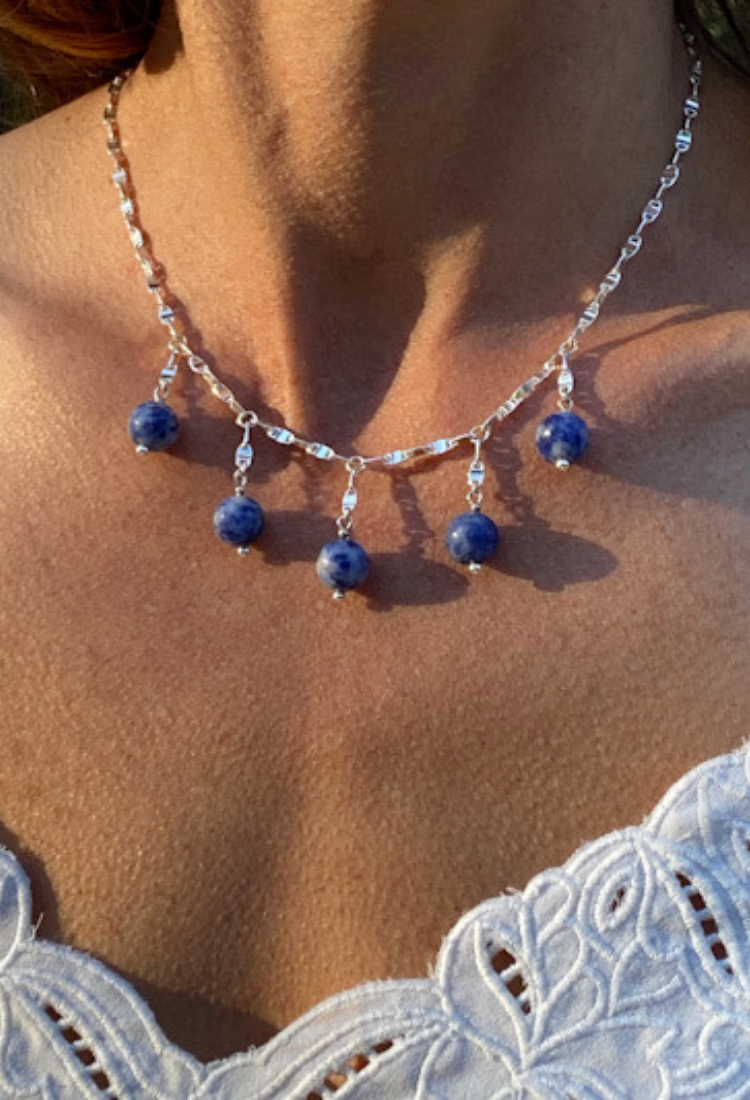 Sodalite Crystal Drop Necklace