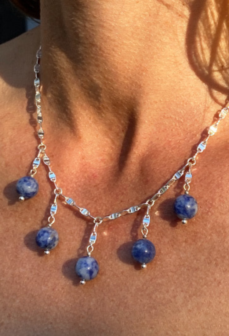 Sodalite Crystal Drop Necklace