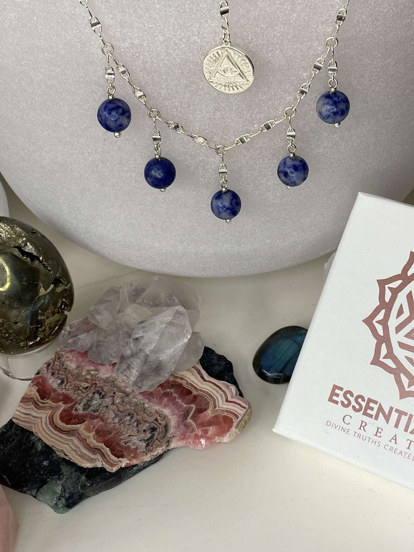 Sodalite Crystal Drop Necklace